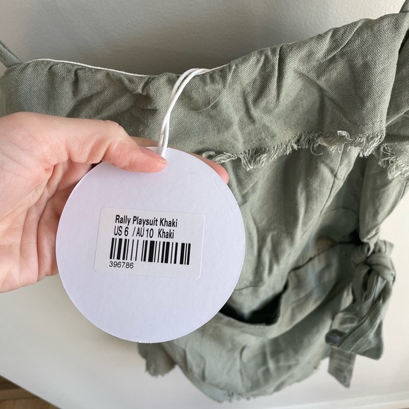 Princess Polly Rally Playsuit Khaki Sage Green Romper - US Size 6 - NWT - Picture 4 of 14